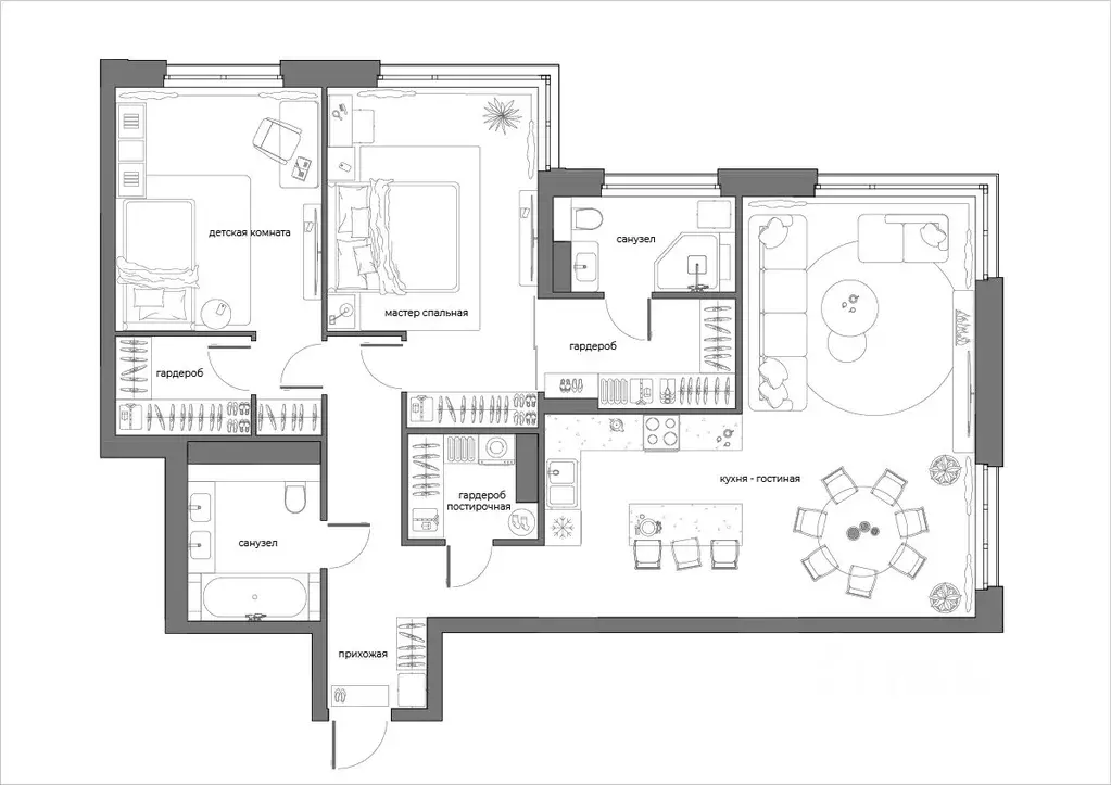 3-к кв. Пензенская область, Пенза Велларт Сити жилой комплекс (107.3 ... - Фото 2