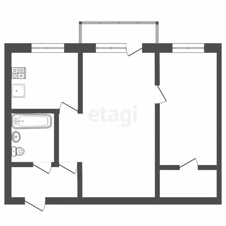 2-комнатная квартира: Тула, Оборонная улица, 9А (45.6 м) - Фото 1