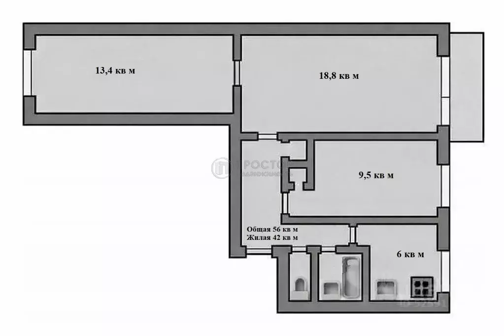 3-к кв. Москва 2-я Владимирская ул., 3 (56.0 м) - Фото 2