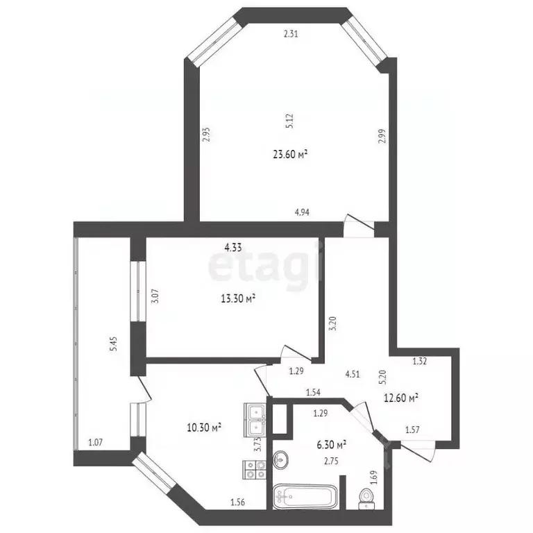 2-к кв. Смоленская область, Смоленск Колхозный пер., 15В (66.0 м) - Фото 2