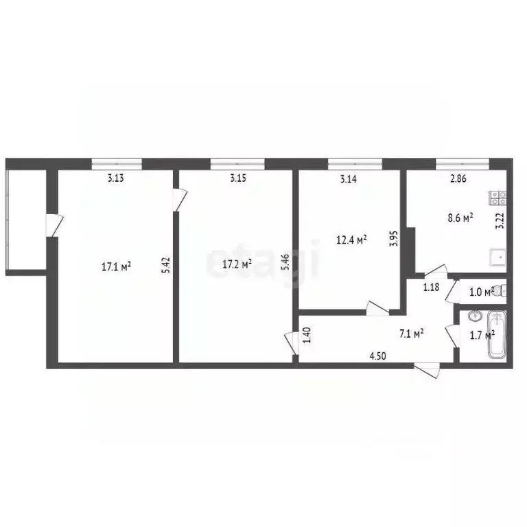 3-к кв. Ямало-Ненецкий АО, Новый Уренгой Ленинградский просп., 5А ... - Фото 2