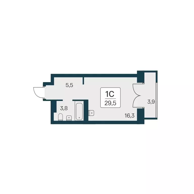 Квартира-студия: Новосибирск, ЖК Расцветай на Красном (29.5 м) - Фото 0