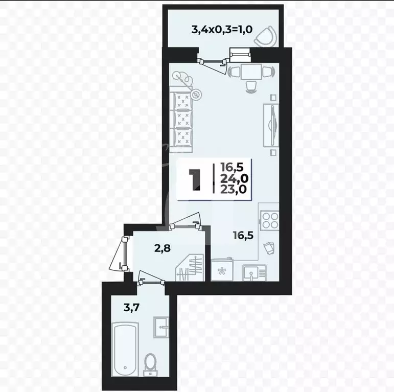 Студия Адыгея, Тахтамукайский район, Старобжегокайское с/пос, Новая ... - Фото 2