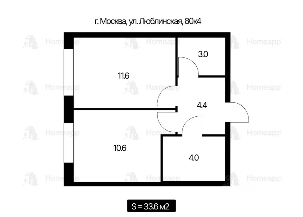 1-к кв. Москва Люблинская ул., 80к4 (33.6 м) - Фото 2