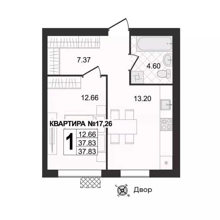 1-к кв. Владимирская область, Муром ул. 1-я Новослободская (37.74 м) - Фото 0