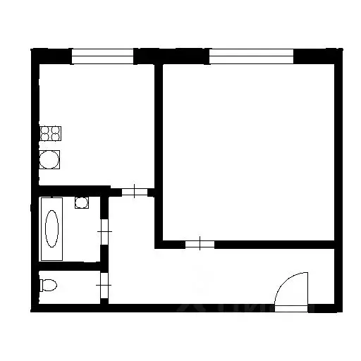 1-к кв. Кемеровская область, Кемерово Октябрьский просп., 40 (33.1 м) - Фото 2