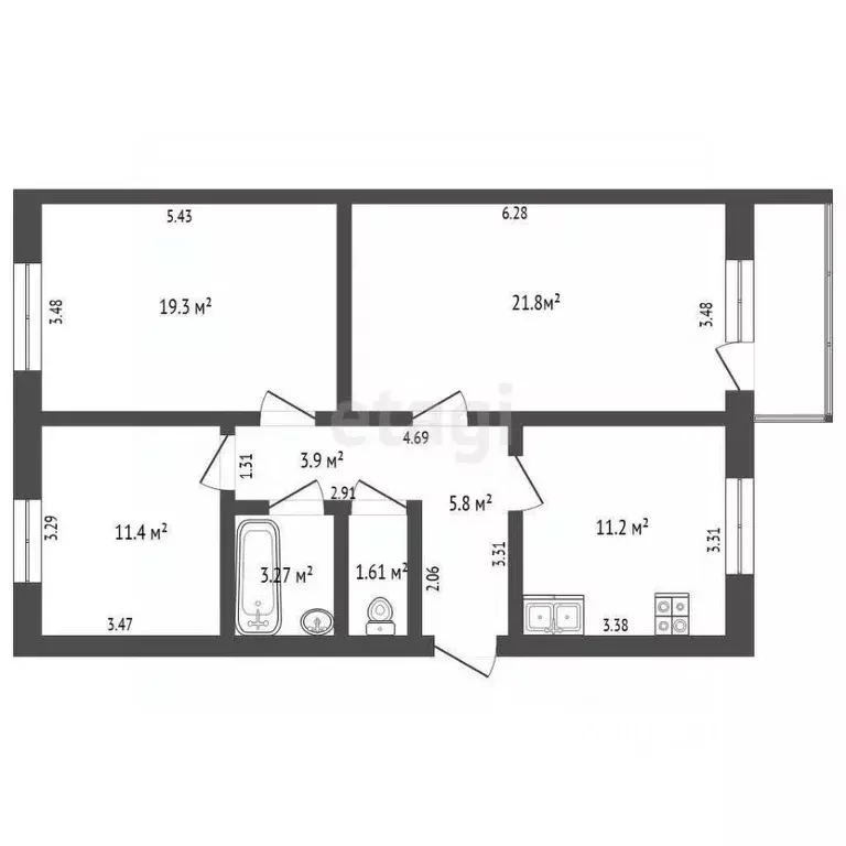 3-к кв. Мордовия, Саранск ул. Веселовского, 42 (78.0 м) - Фото 1