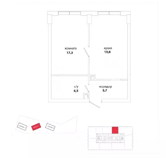 1-комнатная квартира: Москва, улица Василия Ланового, 6к2 (48.5 м) - Фото 1