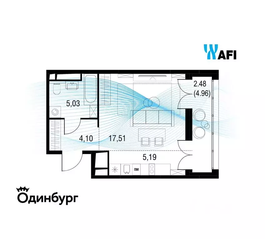 Квартира, студия, 34.25 м - Фото 1