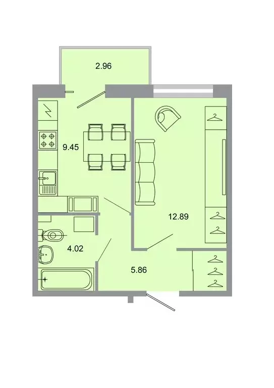 1-комнатная квартира: Бугры, Тихая улица, 13к1 (32 м) - Фото 0