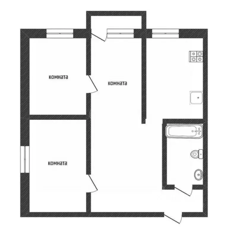 3-к кв. Ленинградская область, Кириши ул. Мира, 7 (41.0 м) - Фото 2