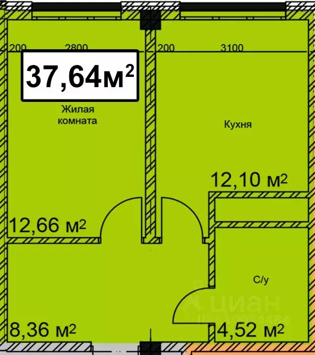 1-к кв. Ставропольский край, Ессентуки ул. Благодатная, 22к2 (37.64 м) - Фото 0