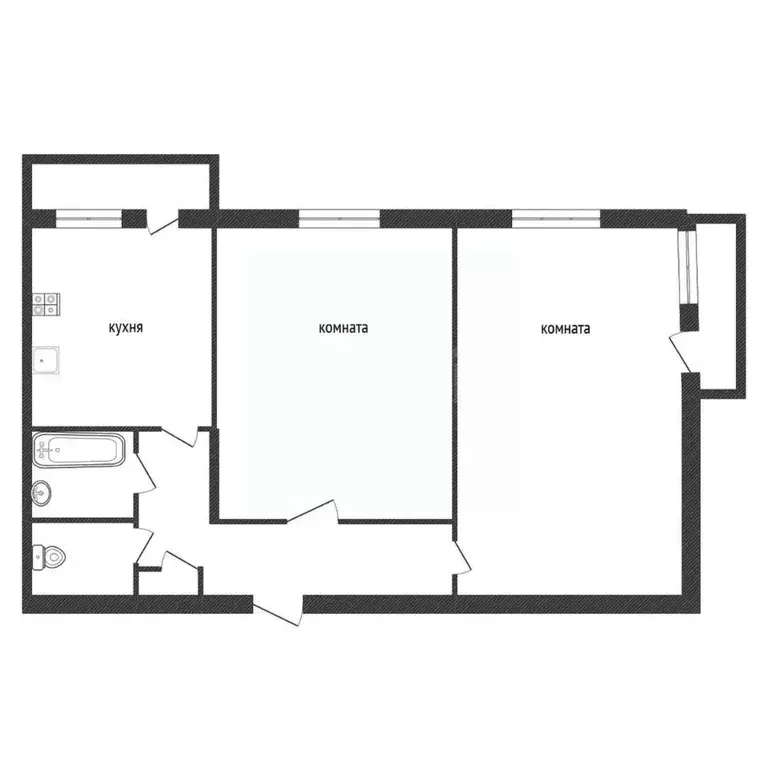 2-к кв. Ленинградская область, Кириши ул. Мира, 20 (47.7 м) - Фото 0