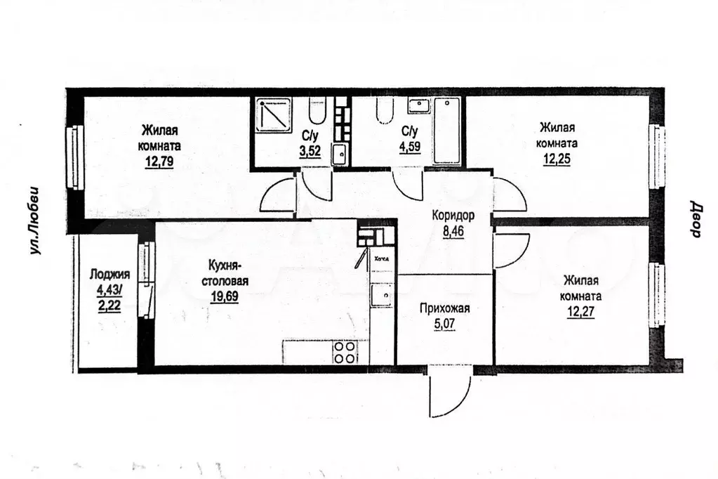 3-к. квартира, 80 м, 8/16 эт. - Фото 0