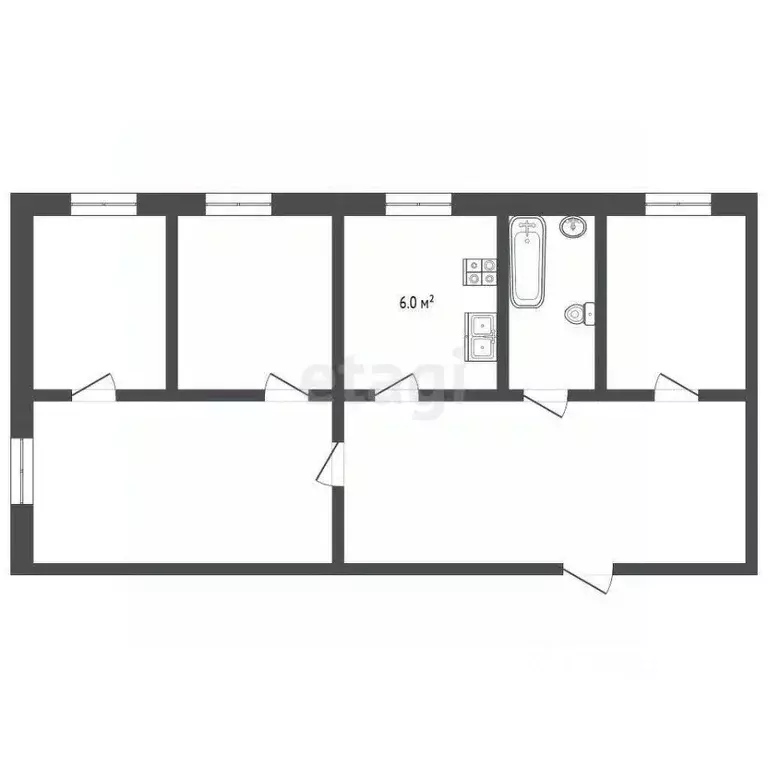 3-к кв. Ставропольский край, Пятигорск просп. Калинина (59.0 м) - Фото 2