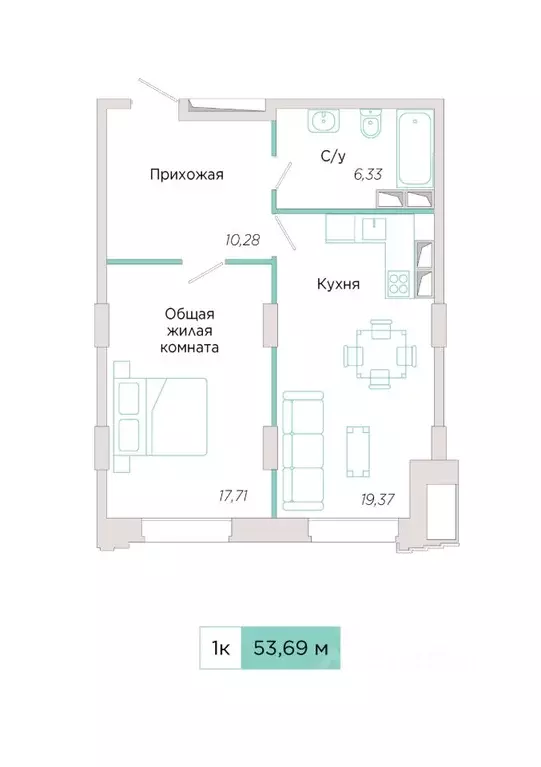 1-к кв. Самарская область, Тольятти Спортивная ул., 21 (53.69 м) - Фото 0