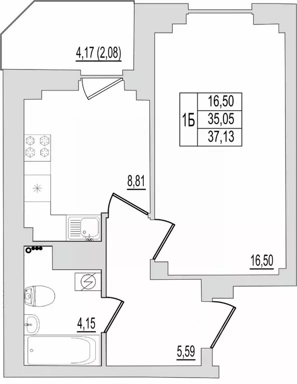 1-к кв. Псковская область, Псков Линейная ул., 87 (37.13 м) - Фото 0