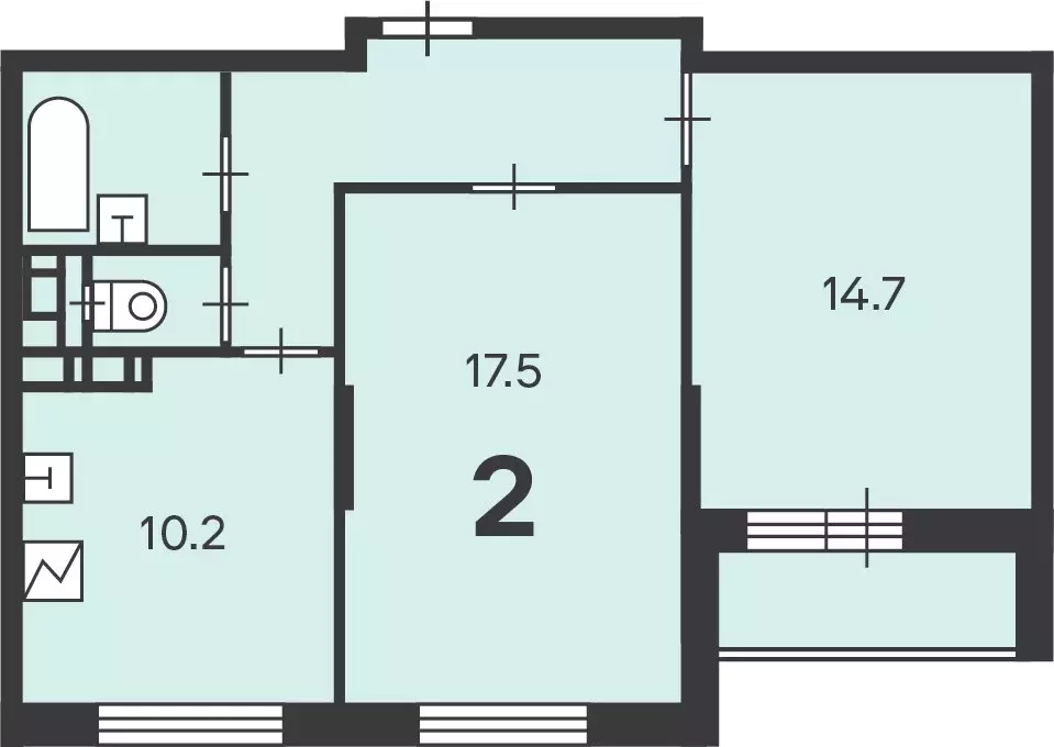Продаётся 2-к квартира, 54.8 м - Фото 1