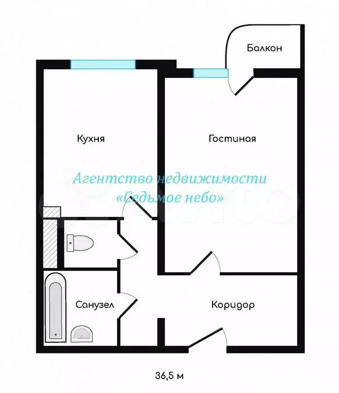 1-к. квартира, 35,9 м, 3/14 эт. - Фото 0