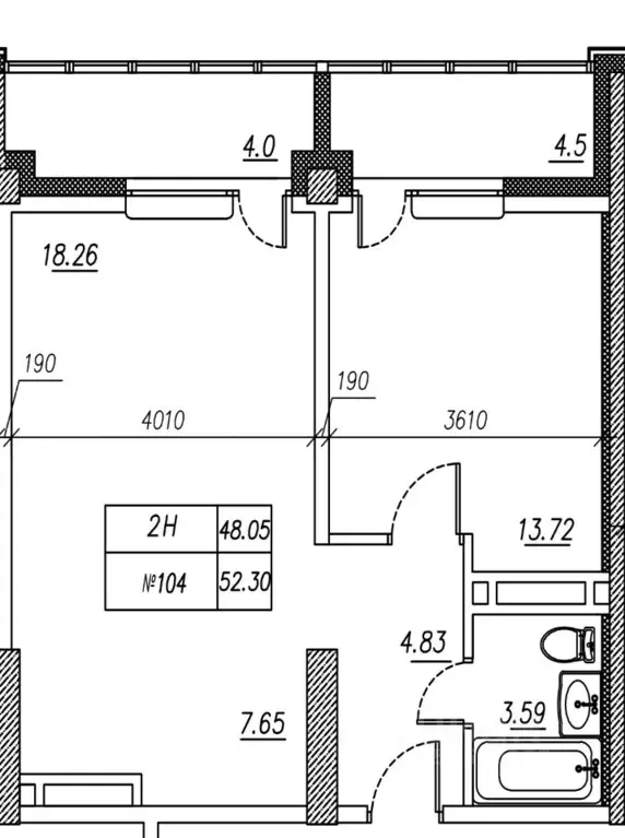 2-к кв. Приморский край, Владивосток ул. Расула Гамзатова, 5к3 (52.3 ... - Фото 1