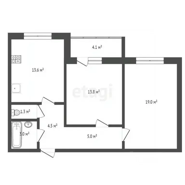 2-к кв. Орловская область, Орловский муниципальный округ, д. Жилина ... - Фото 1