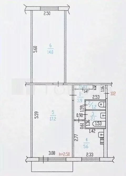 2-к кв. Алтайский край, Барнаул ул. Островского, 17 (44.5 м) - Фото 2