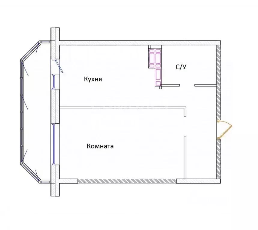 1-к кв. Приморский край, Владивосток ул. Архангельская, 27к2 (43.0 м) - Фото 1