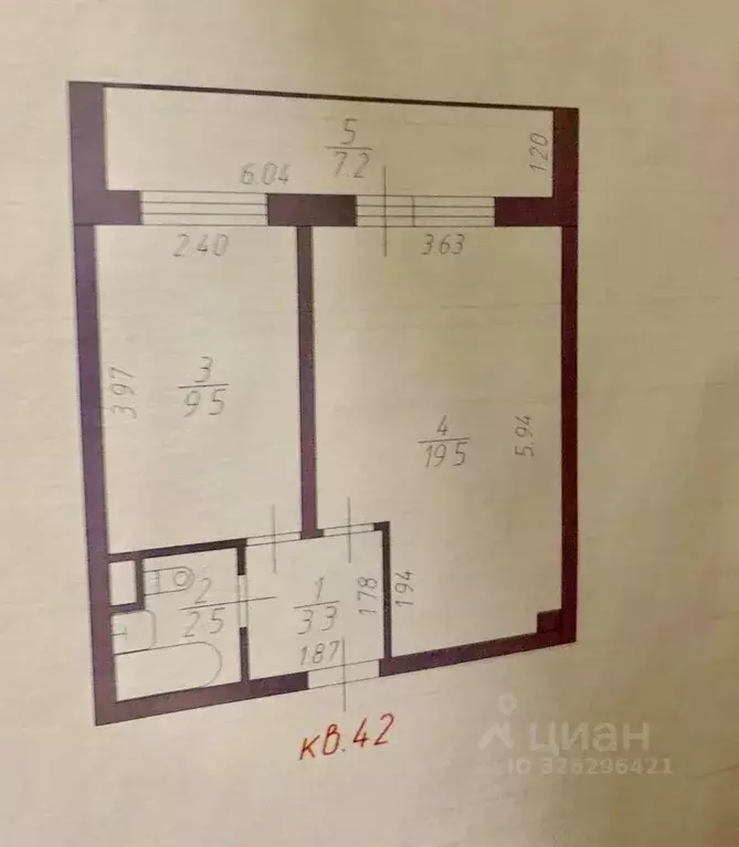 1-к кв. Московская область, Красногорск Вокзальная ул., 29 (38.0 м) - Фото 2