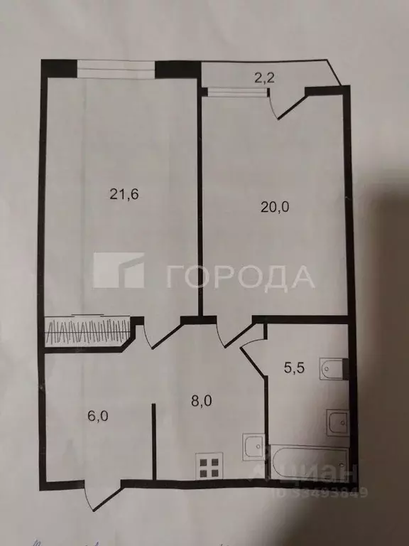 2-к кв. Московская область, Долгопрудный Лихачевское ш., 14к1 (62.2 м) - Фото 1