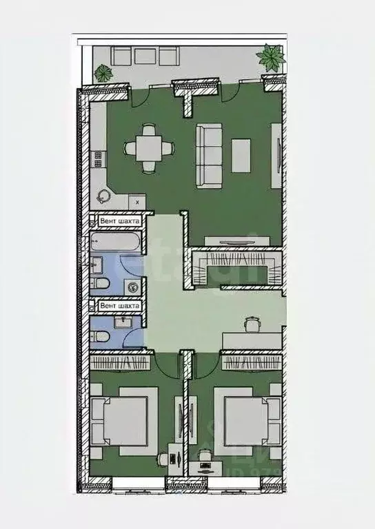 2-к кв. Татарстан, Казань ул. Рашита Салахова, 2к2 (80.5 м) - Фото 2