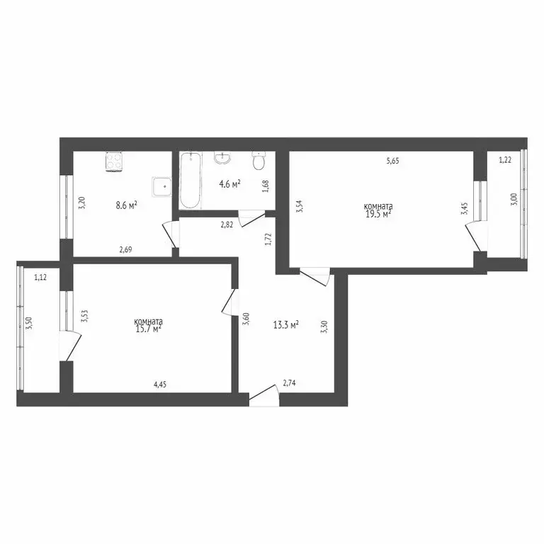 2-комнатная квартира: Ставрополь, улица Матрены Наздрачевой, 3/1 (53.3 ... - Фото 0