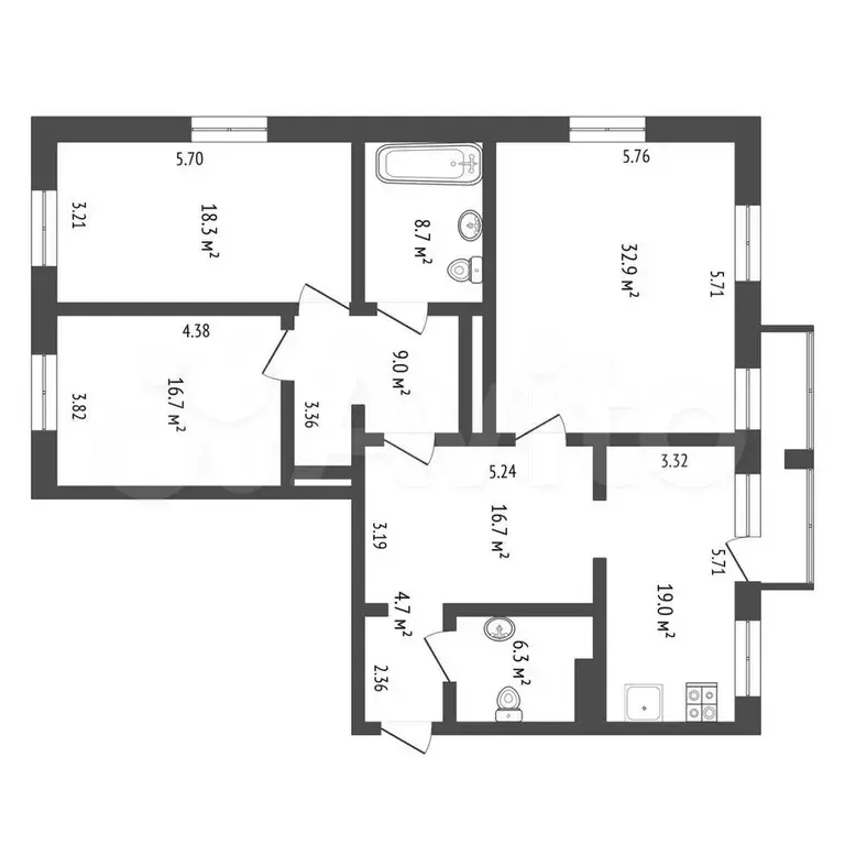 3-к. квартира, 140 м, 5/8 эт. - Фото 0