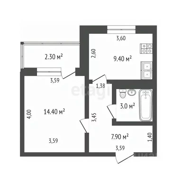 1-к кв. Ямало-Ненецкий АО, Новый Уренгой Энтузиастов мкр, 1 (34.7 м) - Фото 1