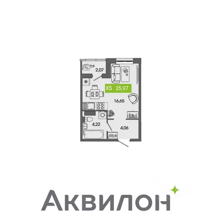 Студия Архангельская область, Северодвинск Аквилон Севен жилой ... - Фото 0