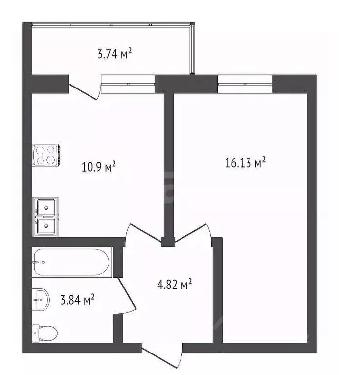 1-к кв. Вологодская область, Вологда ул. Гагарина, 25А (35.6 м) - Фото 1