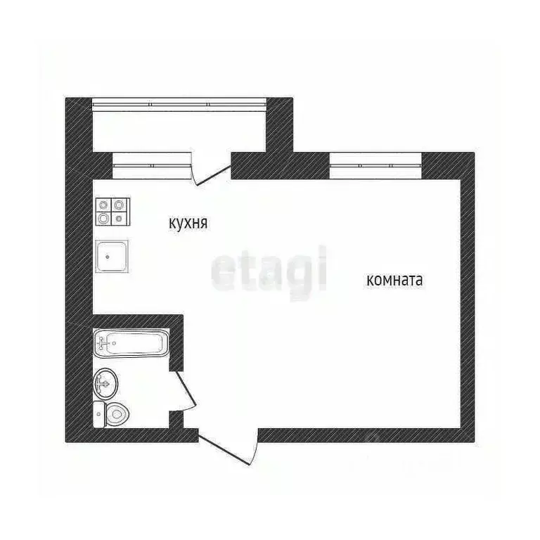 Студия Белгородская область, Белгород Харьковская ул., 3 (35.0 м) - Фото 1