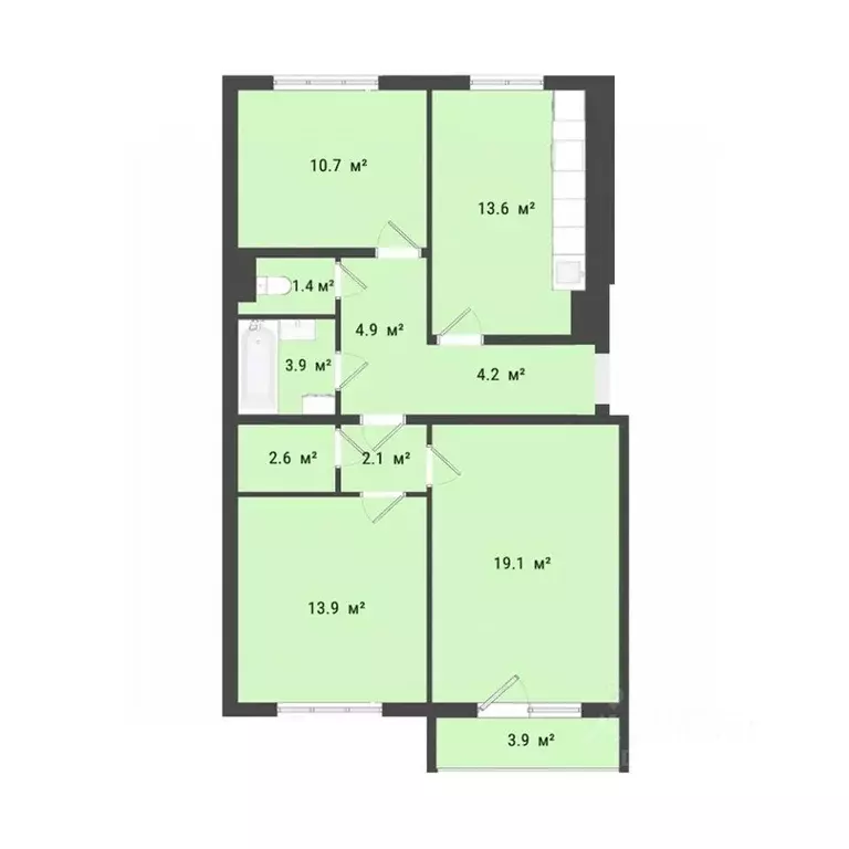 3-к кв. Омская область, Омск Заозерный мкр, ул. Сергея Тюленина, 4 ... - Фото 1
