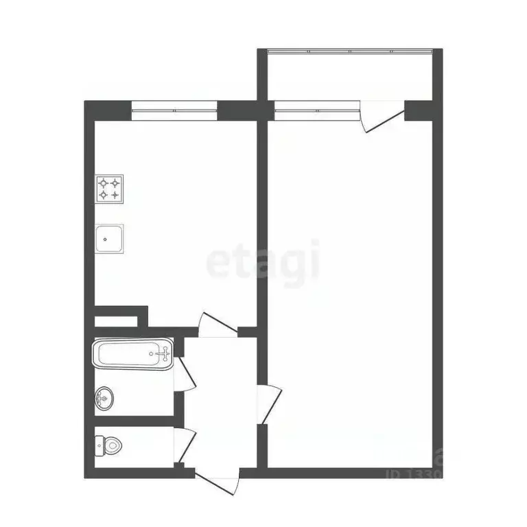 1-к кв. Ханты-Мансийский АО, Сургут ул. Пушкина, 8/1 (35.0 м) - Фото 1