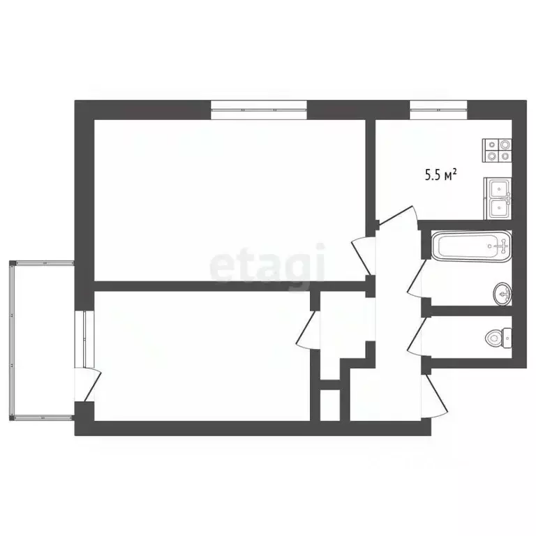 2-к кв. Камчатский край, Петропавловск-Камчатский ул. Бохняка, 2 (41.7 ... - Фото 1