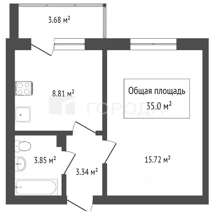 1-к кв. Новосибирская область, Новосибирский район, с. Криводановка, ... - Фото 1