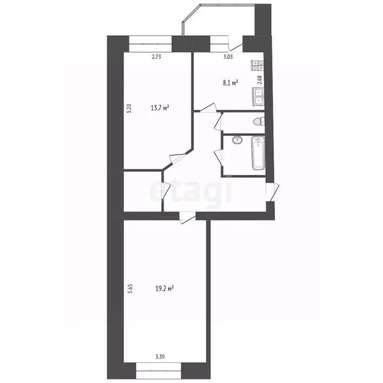 1-к кв. Ярославская область, Ярославль Клубная ул., 20 (42.5 м) - Фото 1