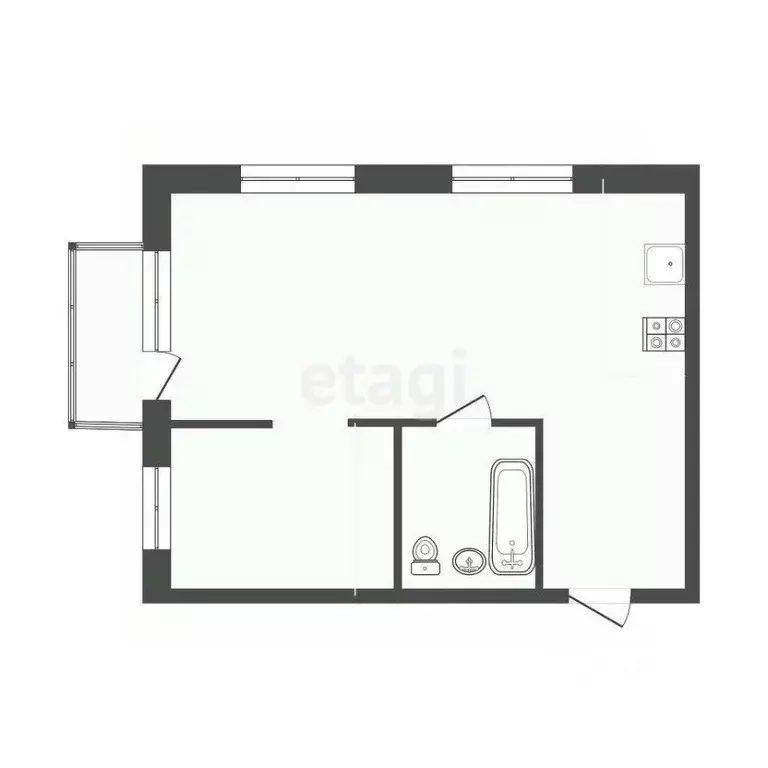 1-к кв. Тюменская область, Тюмень ул. Парада Победы, 17 (48.1 м) - Фото 1