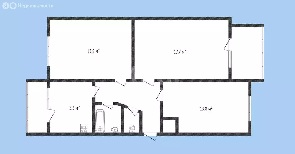 3-комнатная квартира: Черкесск, улица Доватора, 66 (60.4 м) - Фото 1