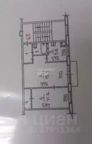 2-к кв. Новосибирская область, Новосибирск Индустриальная ул., 3 (45.0 ... - Фото 1