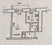 1-к. квартира, 31 м, 2/5 эт. - Фото 0