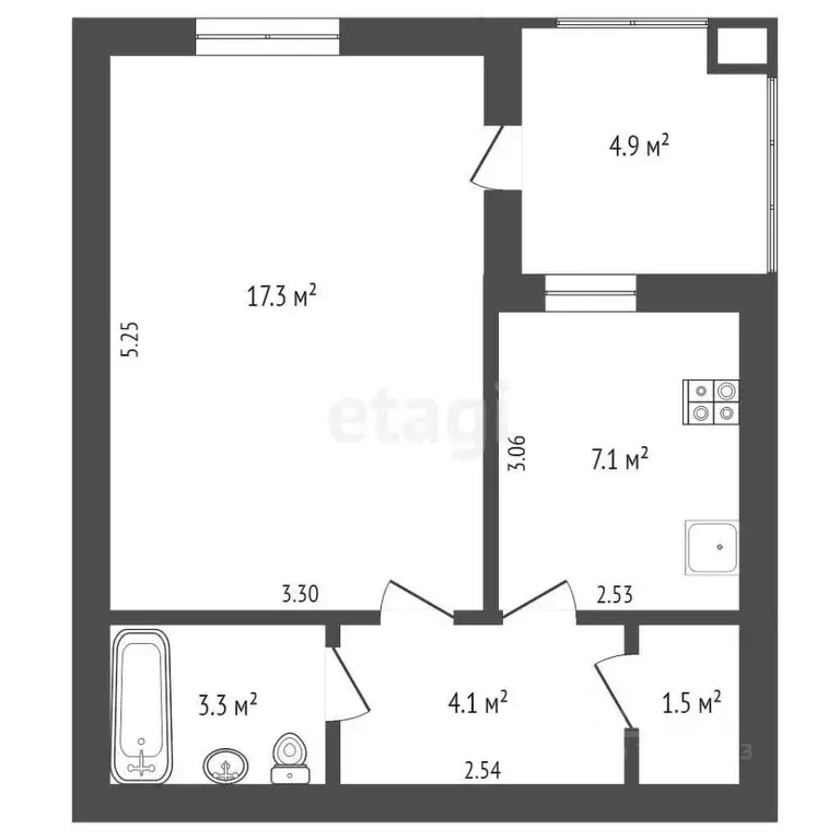 1-к кв. Крым, Евпатория просп. Победы, 47 (33.3 м) - Фото 1