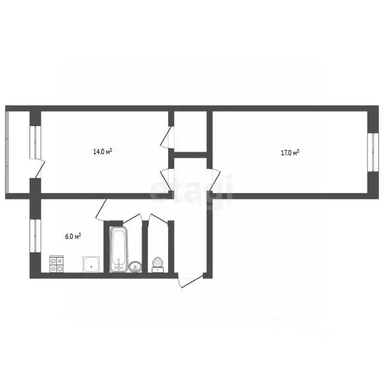 2-к кв. Архангельская область, Архангельск Соломбала исторический ... - Фото 2