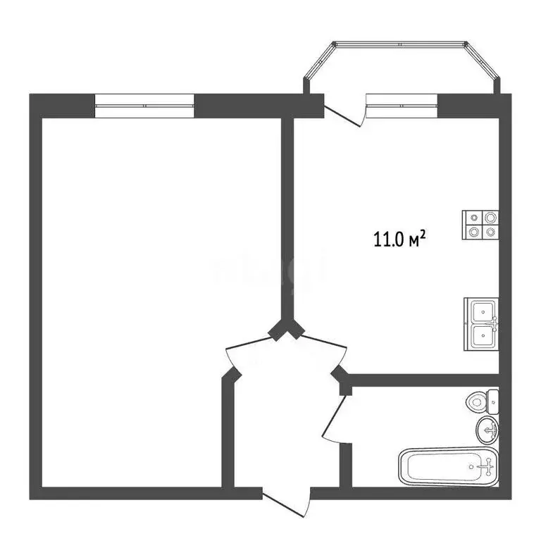 1-комнатная квартира: посёлок Красный Бор, Заволжская улица, 1 (38 м) - Фото 1