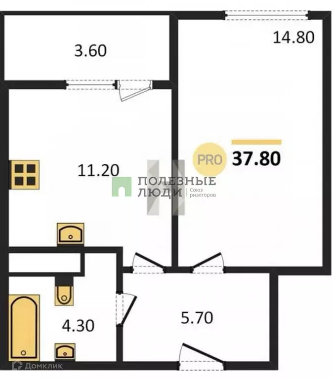 Продаётся 1-к квартира, 37.9 м - Фото 0