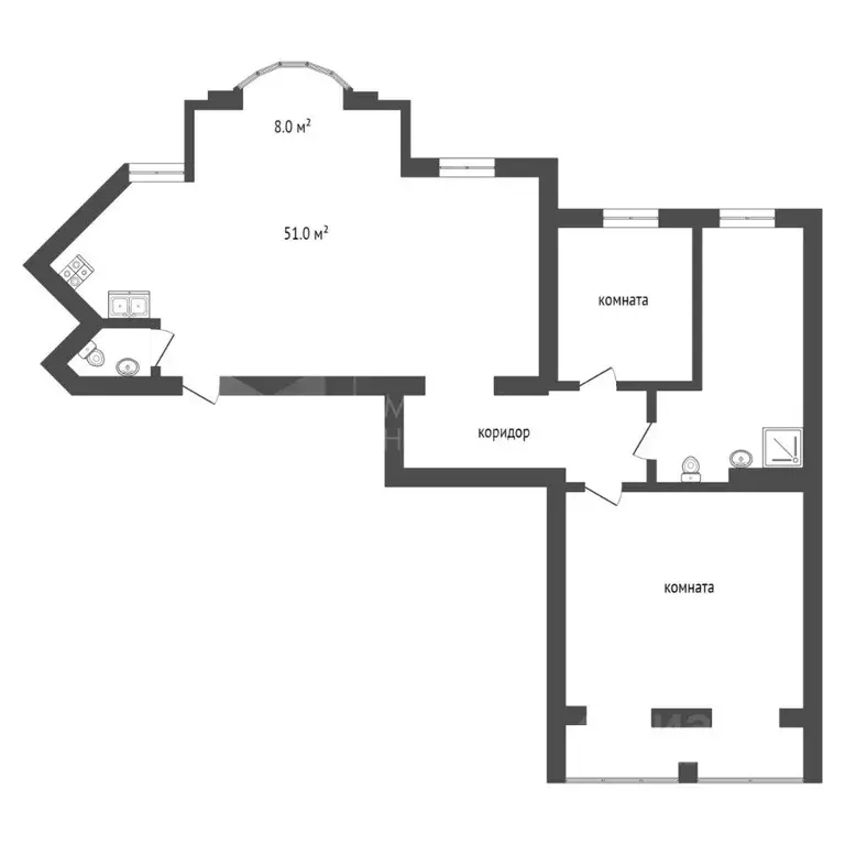 4-к кв. Тюменская область, Тюмень ул. Малыгина, 51 (127.0 м) - Фото 1